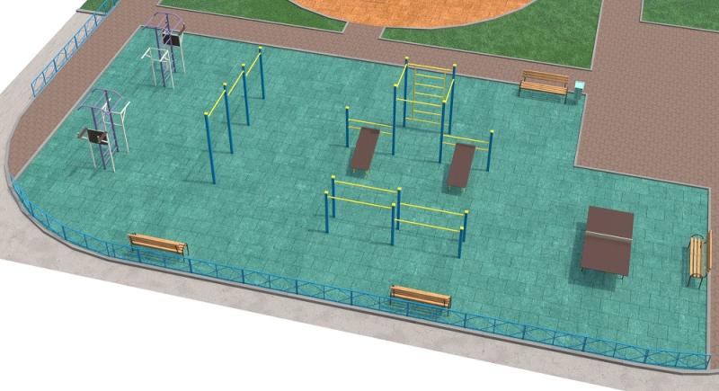 Проект спортивной площадки с столом теннисным в Благовещенске