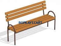 Парковая лавочка со спинкой МАФ 1605 в Благовещенске Парковая лавочка со спинкой МАФ 1605 в Благовещенске