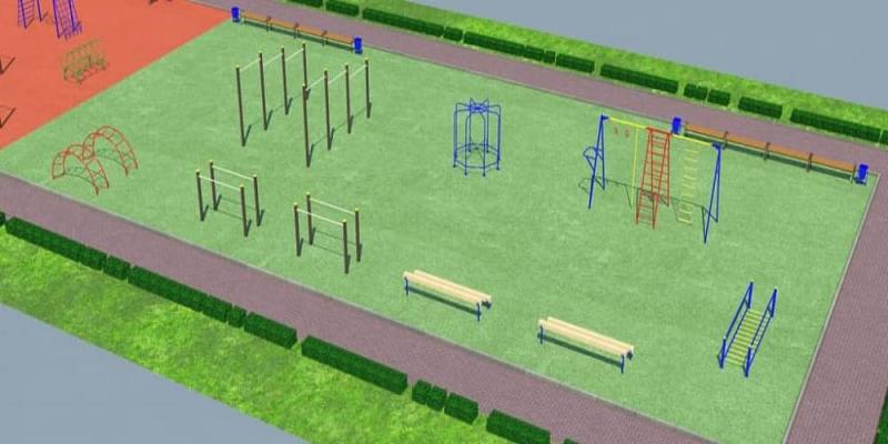 Проект детско-спортивной площадки для школы - детсада в Благовещенске