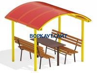 Стол и лавки под навесом МАФ 4005 в Благовещенске