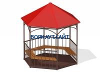 Беседка с лавками и полом МАФ 4122 в Благовещенске