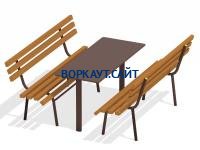 Дачный комплект из 2 лавочек и стола МАФ 1620 в Благовещенске Дачный комплект из 2 лавочек и стола МАФ 1620 в Благовещенске