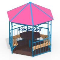 Беседка со столом, лавками и полом МАФ 4123 в Благовещенске