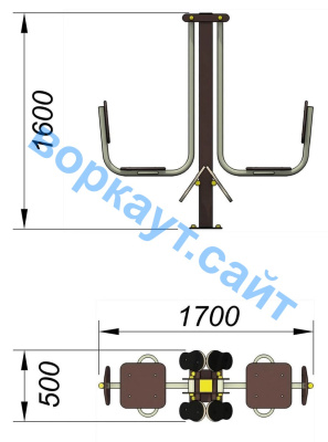Уличный тренажер "Жим ногами горизонтальный " УТ 003 в Благовещенске