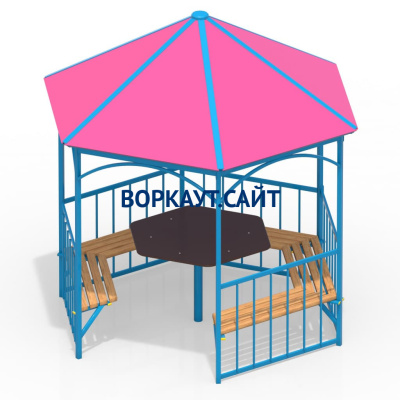 Беседка со столом и лавками МАФ 4121 в Благовещенске