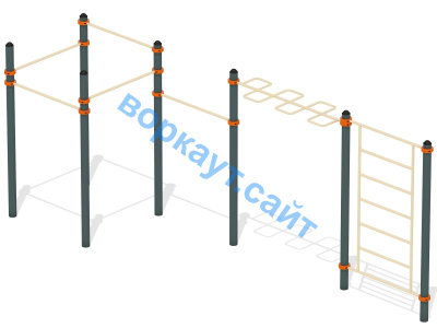 Воркаут турники с шведской стенкой и рукоходом  ВС-21 в Благовещенске