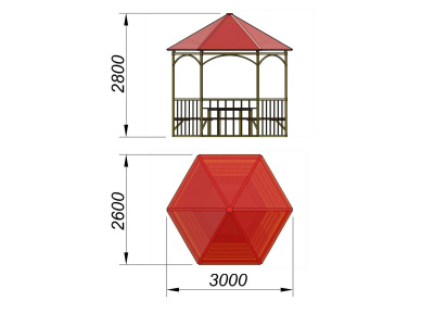 Беседка со столом и лавками МАФ 4121 в Благовещенске