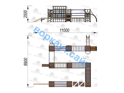 Детский спортивный комплекс Полоса препятствий ДСК 3116 в Благовещенске