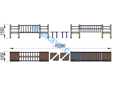 Детский спортивный комплекс Двойной мостик ДСК 3115 в Благовещенске