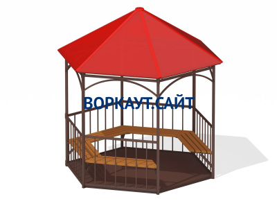 Беседка с лавками и полом МАФ 4122 в Благовещенске