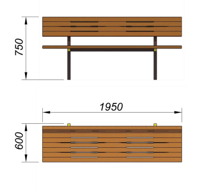 Диван уличный МАФ 1608 в Благовещенске