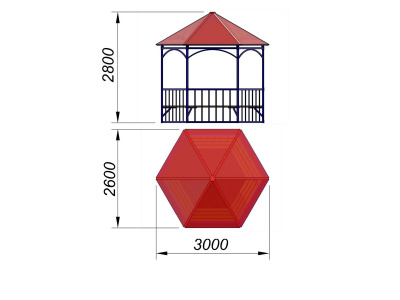 Беседка с лавками МАФ 4120 в Благовещенске