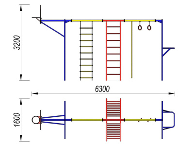 Гимнастический комплекс с баскетбольным щитом МАФ 3001 в Благовещенске Гимнастический комплекс с баскетбольным щитом МАФ 3001 в Благовещенске